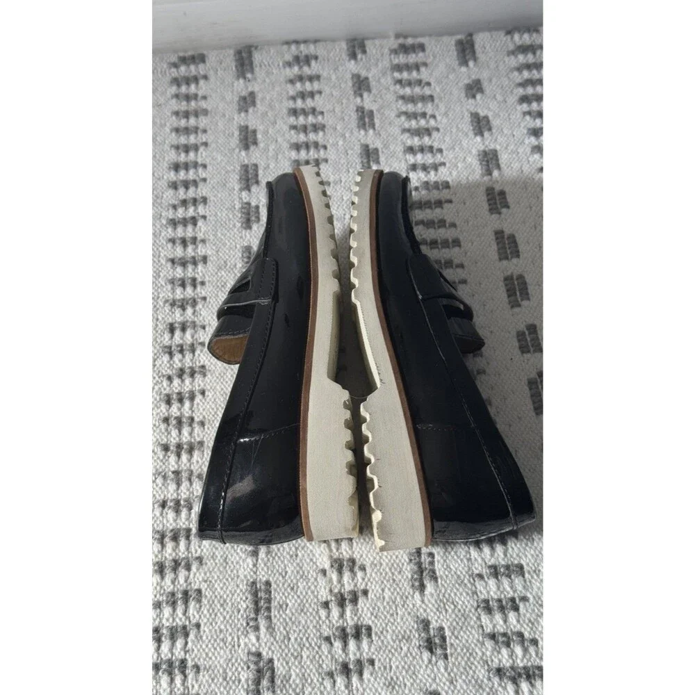 Karl Lagerfeld Paris Moyen Black Slip On Patent Leather Loafer Shoes 6.5 - Picture 4 of 7